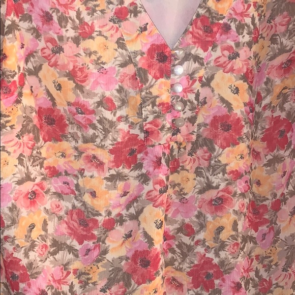 Coldwater Creek flowered blouse small - Picture 5 of 6